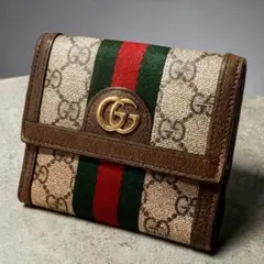 【極美品✨️】GUCCI オフィディア 2つ折り財布GGマーモント シェリーライン