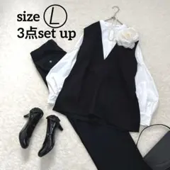 【新品あり】ママスーツ　入学式　卒業式　セレモニースーツ　ベスト　3点セット