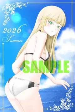 手描きイラスト　水着女性❸　ポストカード
