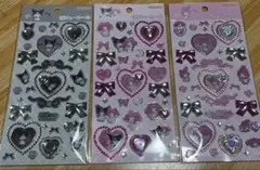 早い者勝ち　ビジューシール「マイメロディ・クロミ・マイメロディ＆クロミ」3セット