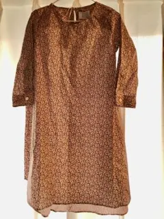 リバティプリント 長袖Aラインワンピース　新品タグ付き　入園式 卒園式 入学式