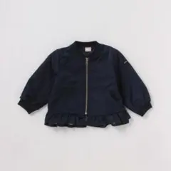 プティマイン チュール重ね裾フリルブルゾン 130 紺 ネイビー