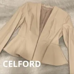 春色セルフォードジャケット／CELFORDペプラム／合成皮革