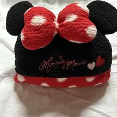 ディズニーランド限定品 ミニーマウスフード付きブランケットポンチョ　クッション