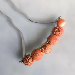 アンティーク　珊瑚　サンゴ　簪　かんざし　玉　C1　着物　浴衣　骨董　昭和レトロ