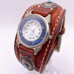 美品 稼働 Dakota 腕時計 ターコイズ コンチョ レザーベルト 新品電池