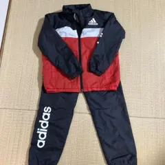 お値下げ！ADIDASウインドジャケット・パンツセット 黒/赤/白 サイズ120