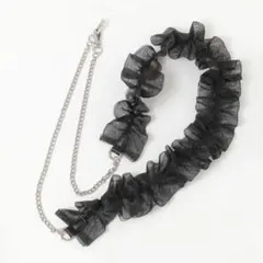 LAKOLE チュール×チェーンコンビショルダー