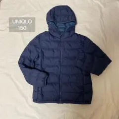 ユニクロ　ライトウォームパデットパーカ　アウター　上着　ネイビー　140 150