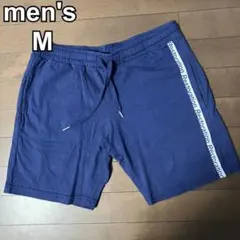 メンズ　短パン　ショートパンツ　スポーツ　ジム　トレーニング　紺　M