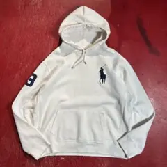 90s POLO RALPH LAUREN フーディー　フード裏サーマル　　白