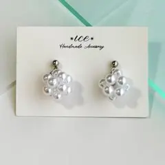 1375◆つぶつぶパール　小ぶり　卒業式　入学式　ハンドメイドピアス　イヤリング