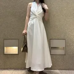 anuans ツイストギャザーワンピース　エクリュ