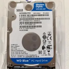 WD HDD 500GB 2.5インチ 未使用に近い