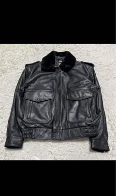 90s vintage G-1 フライトジャケット レザー ボア ブラック