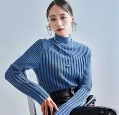 ブロックランダムリブニット HARE ハレ トップス ニット ブルー