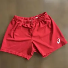 asics バレーボールパンツ レッド Oサイズ