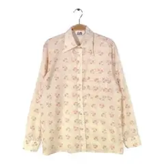 70s FEKON ヴィンテージポリシャツ 総柄 ユーロヴィンテージ M相当