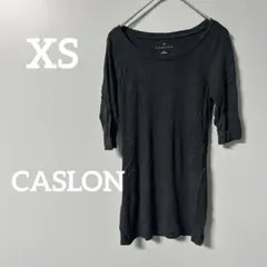 CASLON ブラック 五分袖 Tシャツ