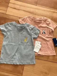 【新品】動物刺繍Tシャツセット 60-70cm