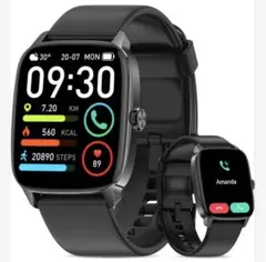 スマートウォッチ【2026新モデル・AIアシスタント搭載】黒 大画面