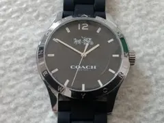 COACH 腕時計 クォーツ ブラック レザーベルト電池新品へ交換済み COACH クォーツ腕時計 ブラック レザーベルト 電池交換済み | Mercari