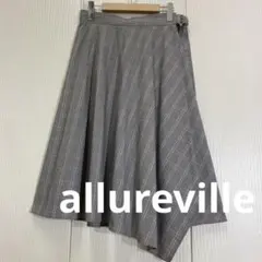 ⚫︎美品 allureville アルアバイル グレンチェックアシメラップSK
