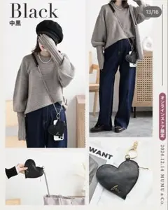 MUMU&Co. ハートスマホショルダー　中黒