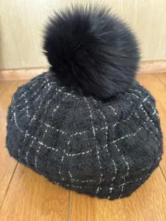 期間限定お値下げ中☆CA4LA美品フォックスファーポン付きベレー