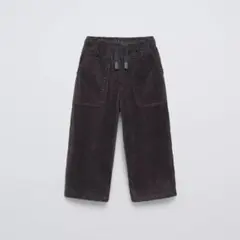 ZARA ストレートフィットパンツ　コーデュロイパンツ　ダークグレー