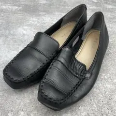 REGAL リーガル 22cm 本革 モカシン ローファー 黒　ブラック