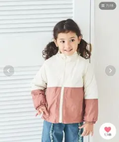 新品　完売　ペアマノン　フロントジップ バイカラー 裏ボア ナイロン ジャケット