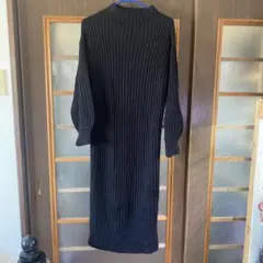 GRL 黒 リブ編みニットワンピース
