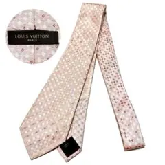 LOUIS VUITTON ネクタイ ダミエ柄 モノグラム柄　ピンク　シルクのサムネイル