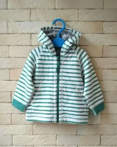 プチバトー　ベビー用パーカー　70 　グリーンストライプ