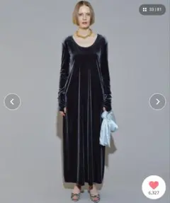 yae 2way Uネック ベロア ロングドレス 38