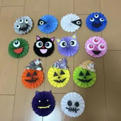 折り紙　ハロウィン　ペーパーファン　壁面