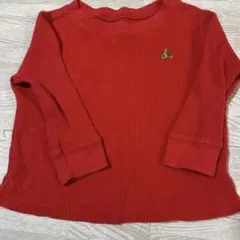 baby gap 赤 リブ編み 長袖Tシャツ 6-12M