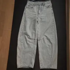 GU バレルレッグジーンズ(丈標準71.0～75.0cm) M ライトブルー