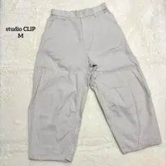 スタディオクリップ　カジュアルパンツ　コクーン　ウエストゴム　綿100% 白M