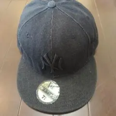 NewEra デニム地　ニューヨークヤンキース ベースボールキャップ 7 3/4