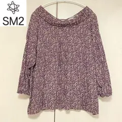 サマンサモスモス SM2 木の実柄後ろリボンブラウス レディース 花柄 パープル