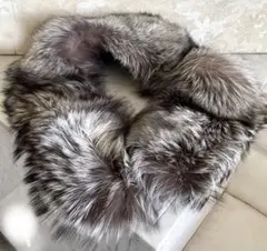 大判 SAGA FOX 肉厚 グレー系ファー