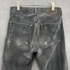 00s 日本製Levi's 505 デニムパンツ 後染めグレー ペイント加工