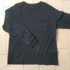 GU ロングTシャツ　150 ブラック　長袖Tシャツカットソー　無地