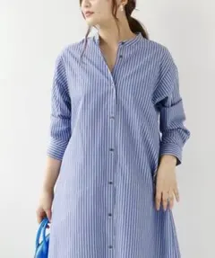 【お値下げ】SIMPLICITÉ バンドカラーシャツワンピース