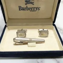 Burberry　バーバリー　ホースロゴ　ネクタイピン　カフス　シルバー　セット