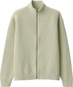 洗える畦編みフルジップカーディガン【無印良品】