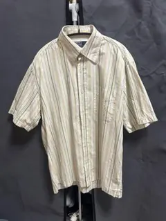 ストライプ 半袖シャツ 左胸ポケット付き