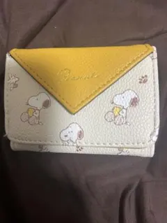 スヌーピー 三つ折り財布 ベージュ